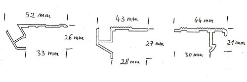 Verschiedene Alu Profile fr Treppenlicht oder Podestbeleuchtung